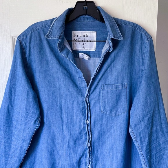 Frank & Eileen Mary Dress Vintage Stonewashed Indigo Shirt Mini Denim M EUC - Picture 6 of 8
